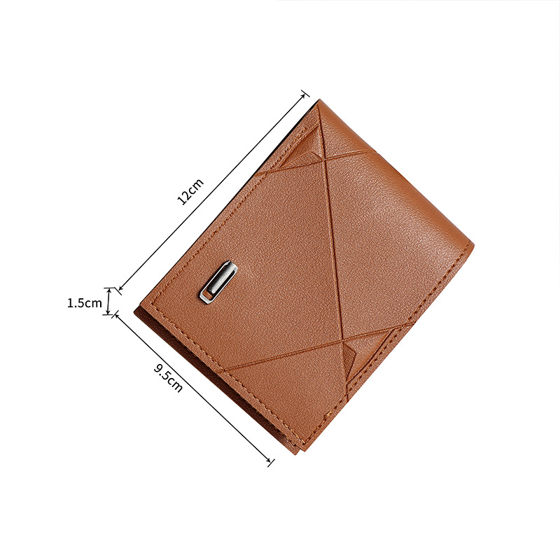 Cross-border bestseller men's wallet, US dollar large-capacity ultra-light wallet, men's multi-functional retro multi-slot wallet Specification drawing