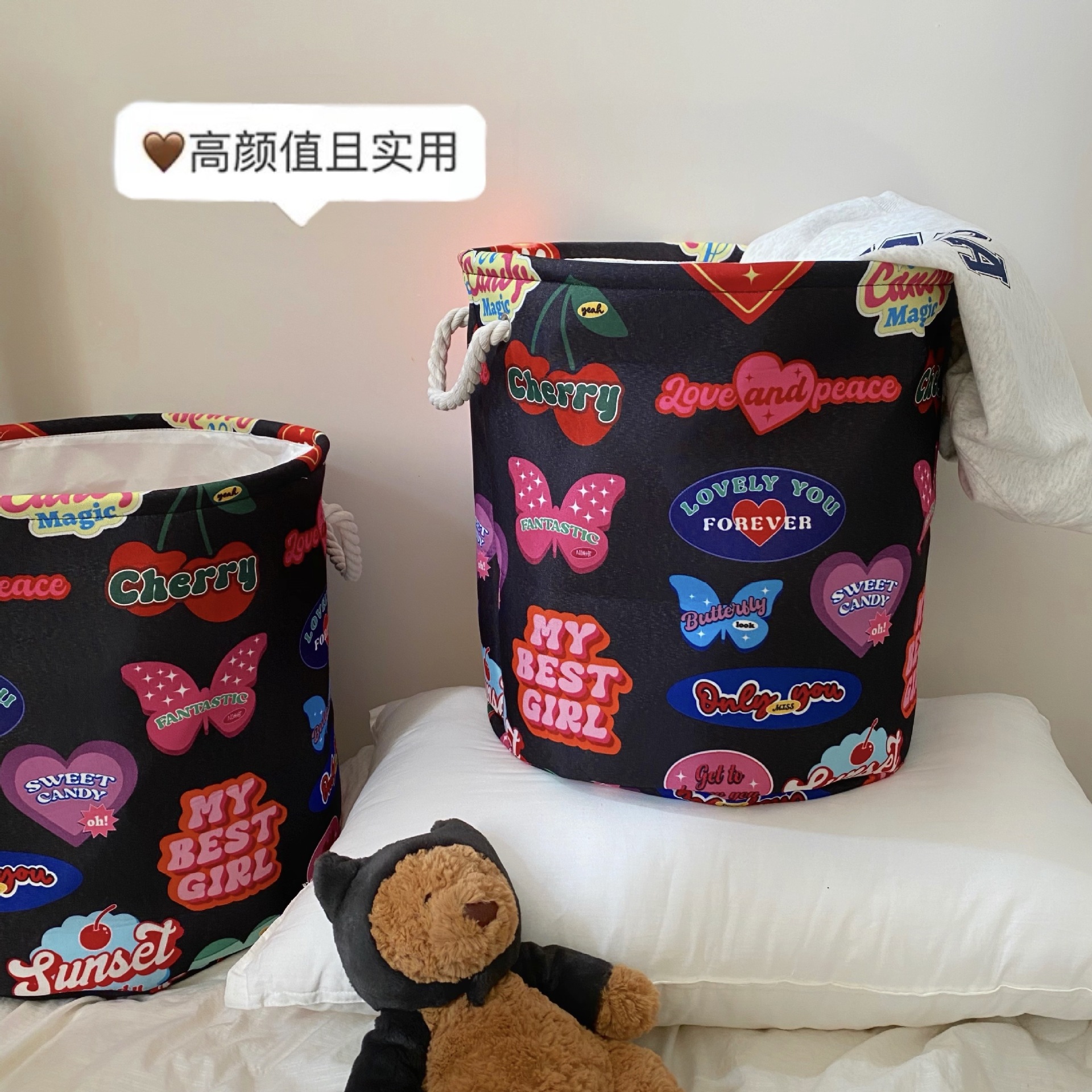 2024 New original retro dirty clothes basket, dirty clothes storage basket, toy storage basket, household foldable laundry basket details Picture