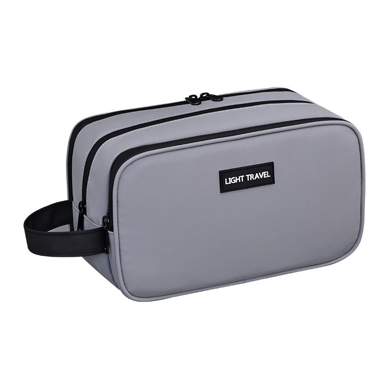 Travel portable three-layer toiletry bag, men's makeup bag, dry and wet separation, large capacity, high-end cosmetic storage bag Item Picture