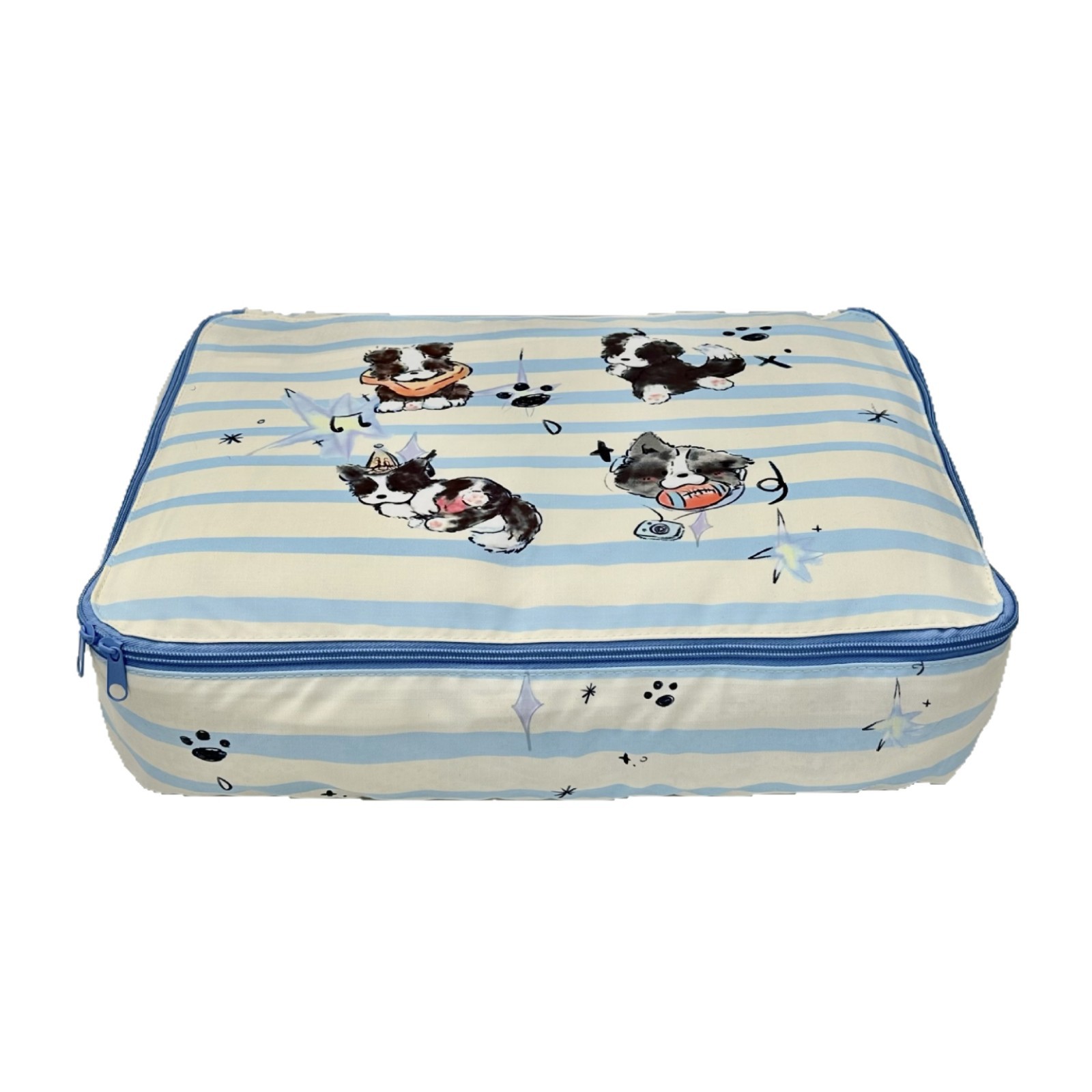 Cute music Border Collie travel storage bag, clothing sorting bag, suitcase clothing sorting bag, travel four-piece set Item Picture