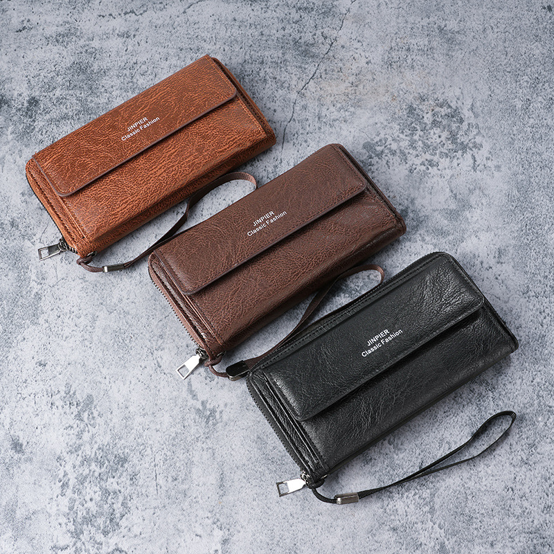 Cross-border men's wallet PU multi-slot casual long wallet, new large-capacity clutch, mobile phone coin purse for men Specification drawing