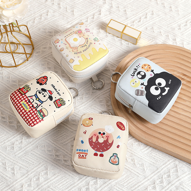 Cartoon KT sanitary napkins, sanitary napkins storage package, postpartum care small bag, compact and portable, cute student and girl cosmetics bag full figure