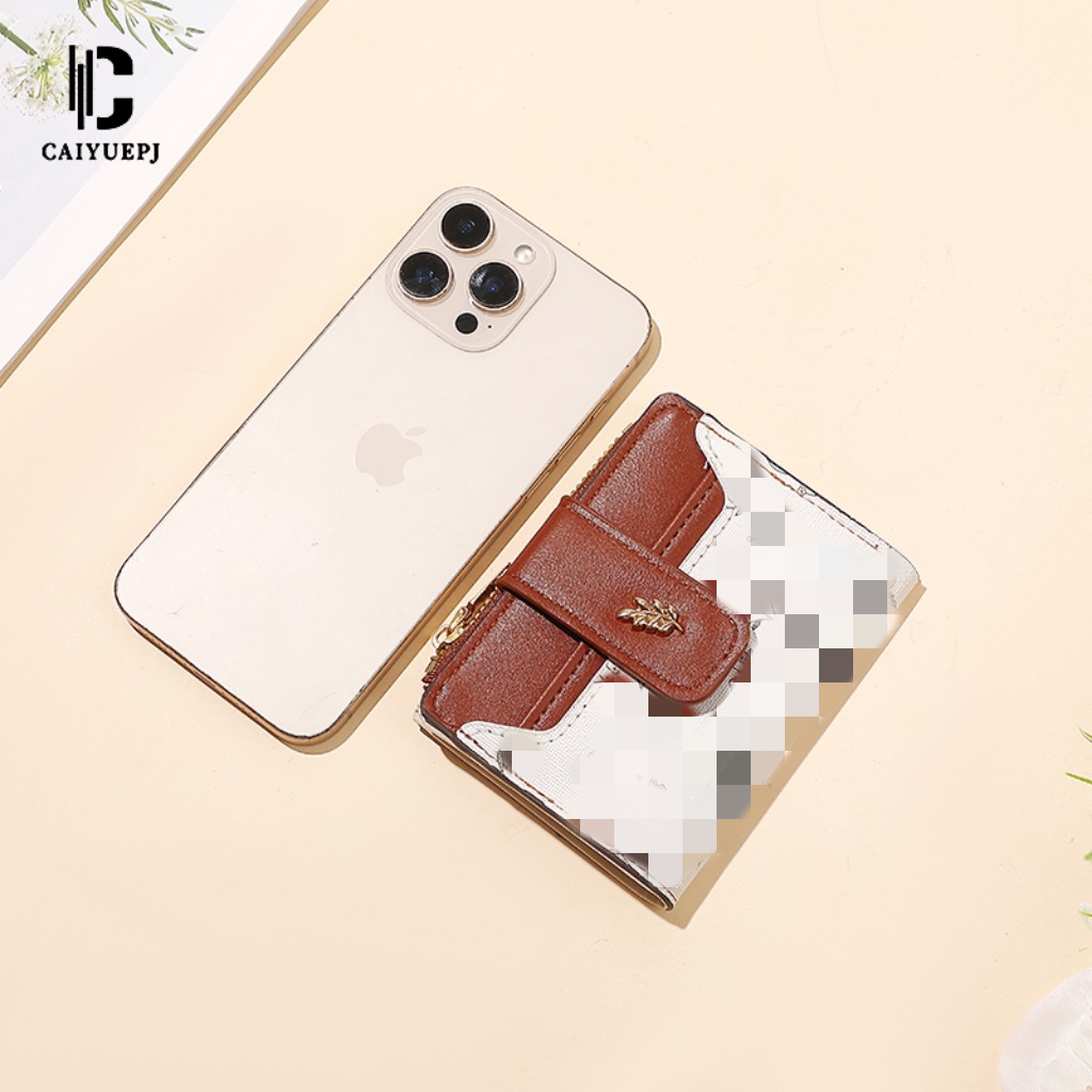 A new short Wallet for women in the Korean style on Instagram, a high-end coin purse for students, a fresh and elegant flower and plant card bag, and a cross-border wallet details Picture