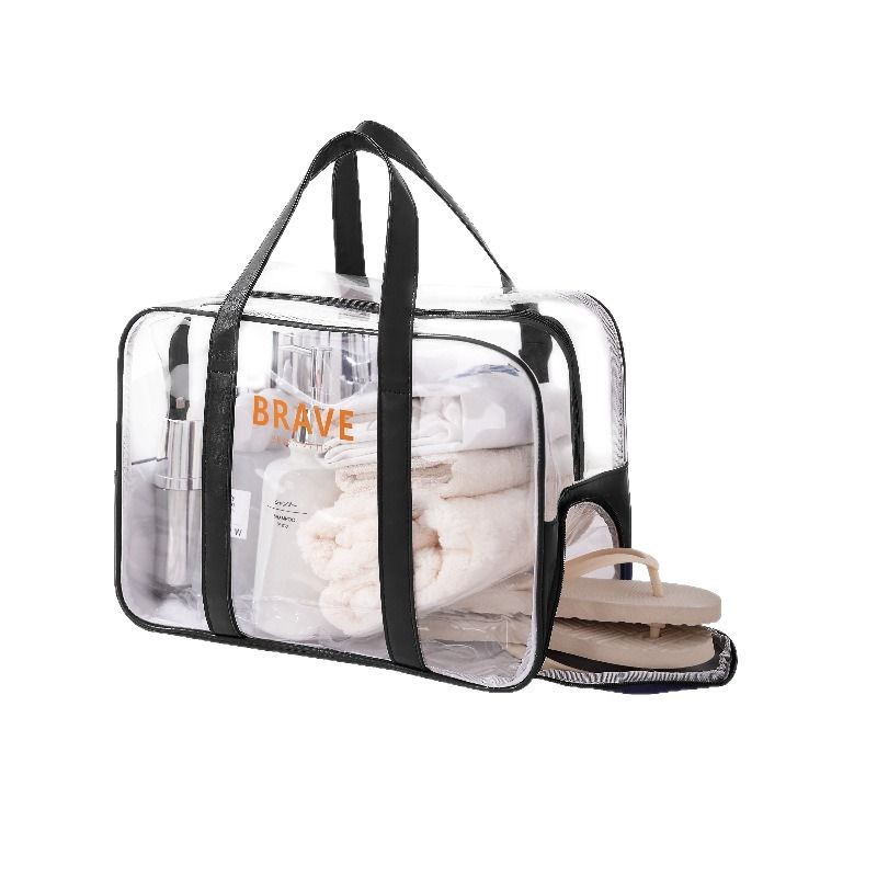 Transparent waterproof beach bag, dry and wet separation, fitness and exercise bag, toiletries and makeup bag, storage, swimming goggles, swimsuits, swimming bag Item Picture