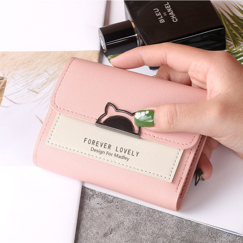 Factory direct sales of new small wallets for women, short Korean style, trendy folding, personalized, cute and mini fashionable wallets for students full figure