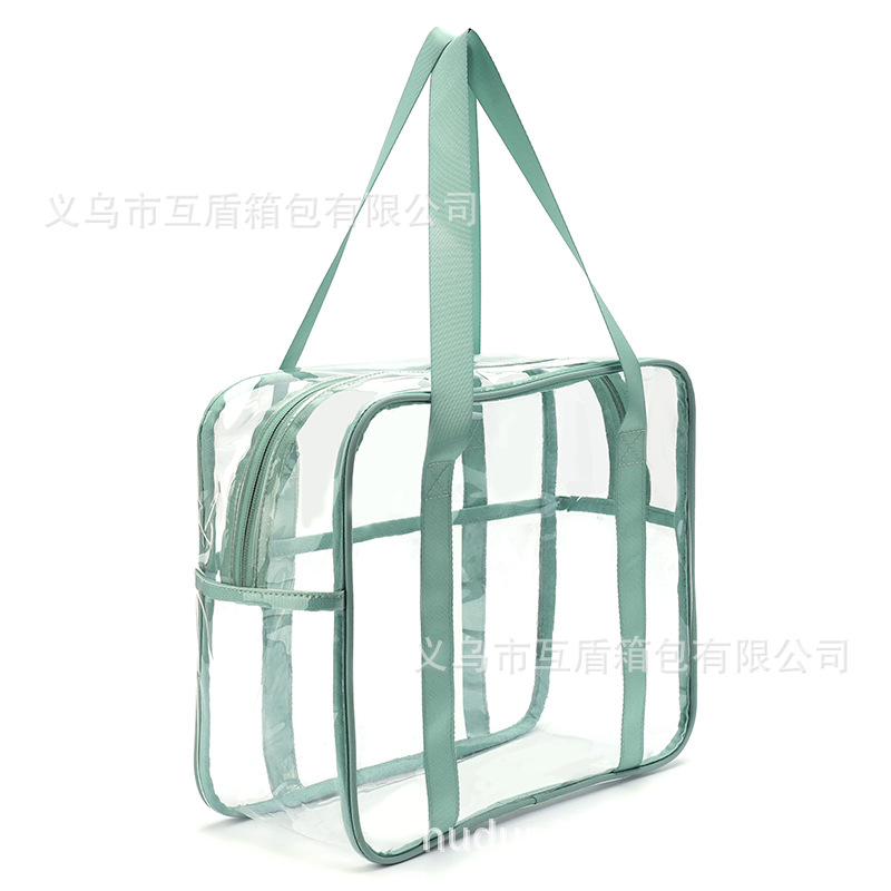 Factory direct sales transparent PVC single-shoulder bag, multi-functional toiletry bag, large-capacity hand-held storage bag, with LOGO available Item Picture