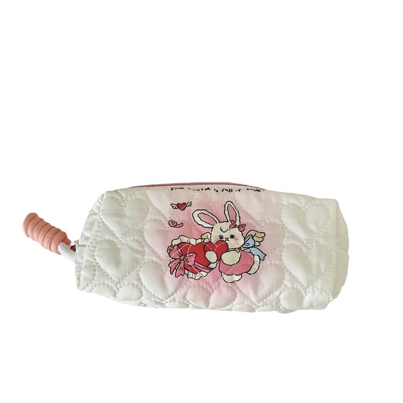 Cute puppy printed pen case, large-capacity stationery bag, women's portable cosmetics storage bag, multi-functional storage bag Item Picture