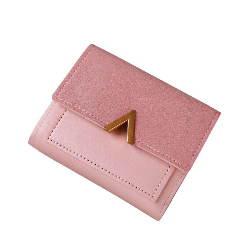 A new Korean-style three-fold women's wallet, short retro card case, PU faux leather, simple folding student wallet for women Item Picture