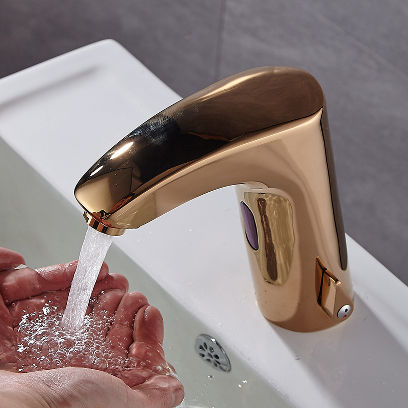 Wholesale of Fisler fully automatic intelligent sensor faucet, hot and cold integrated washbasin, kitchen all-copper black hand wash Specification drawing