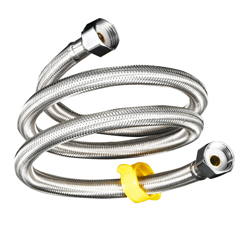 Water tank washbasin double steel head water inlet pipe stainless steel wire braided hose manufacturer, bathroom wholesale factory direct sales Item Picture