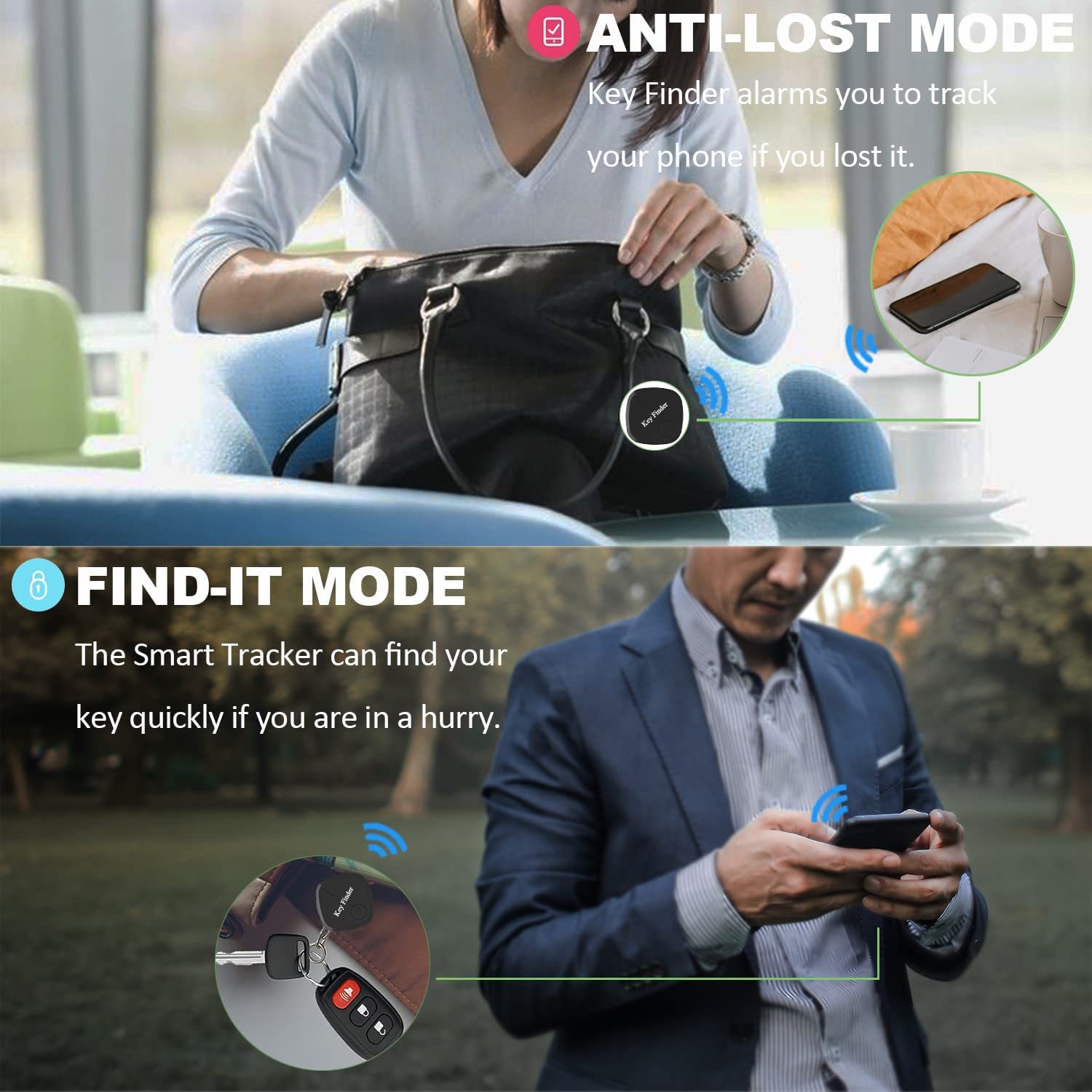 Key Finder Square anti-loss device factory private mold key tracker Smart Finder Bluetooth Finder Application Scenario