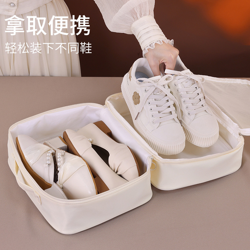 The new cross-border double-layer large shoe storage bag is a portable travel shoe bag. It can be used as a luggage bag for business trips and vacations Specification drawing