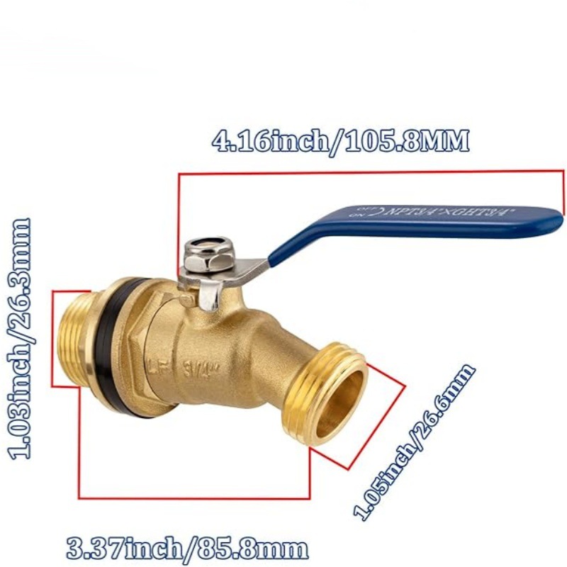 Cross-border US standard brass 3/4 GHT garden hose with external thread faucet valve switch set details Picture