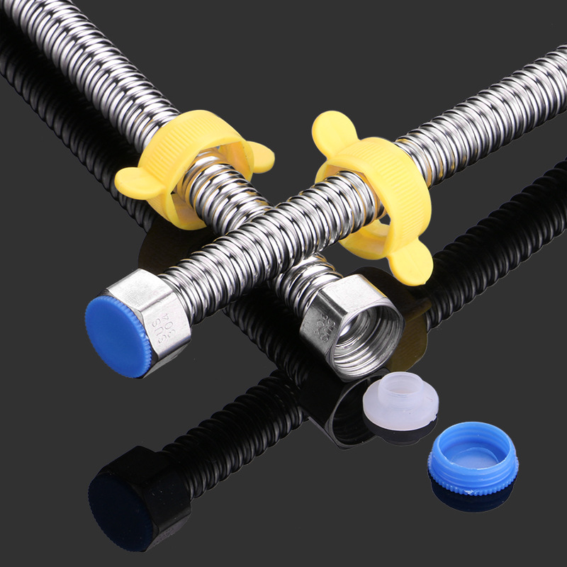 304 stainless steel corrugated pipe, 4-point high-pressure explosion-proof metal hose for cold and hot water inlet and outlet pipes of household water heaters and toilets Specification drawing