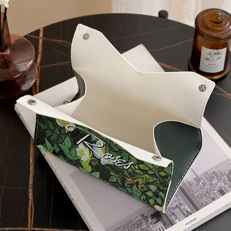 Van Gogh oil painting, American tissue box, living room, home, car, bathroom, napkin box, tissue box, paper bag Specification drawing