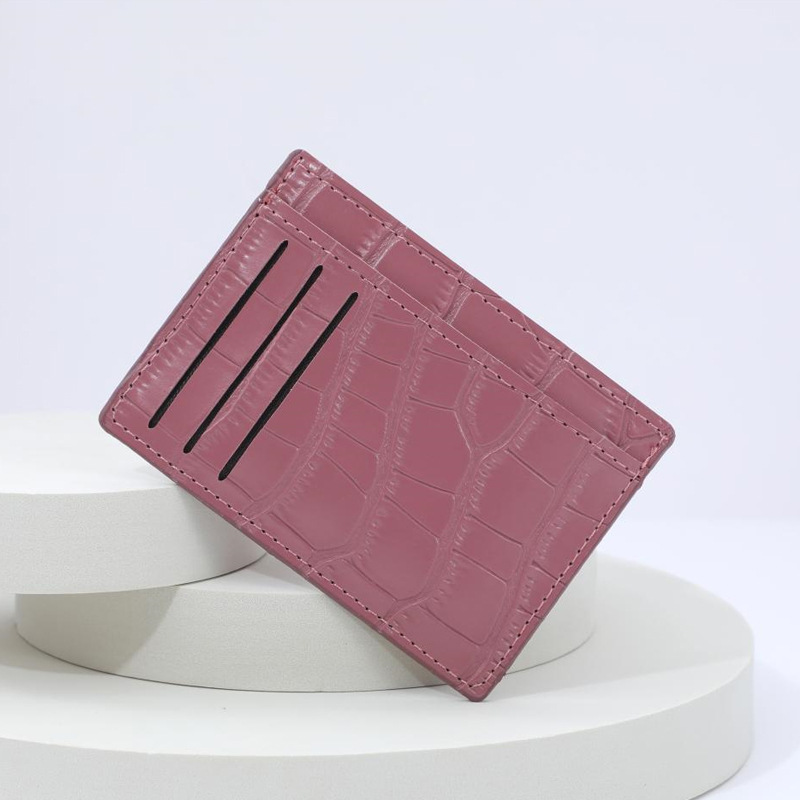 The new card bag and coin purse has multiple slots. It is fashionable, simple and fresh for student girls, with a stone-patterned wholesale company logo Application Scenario