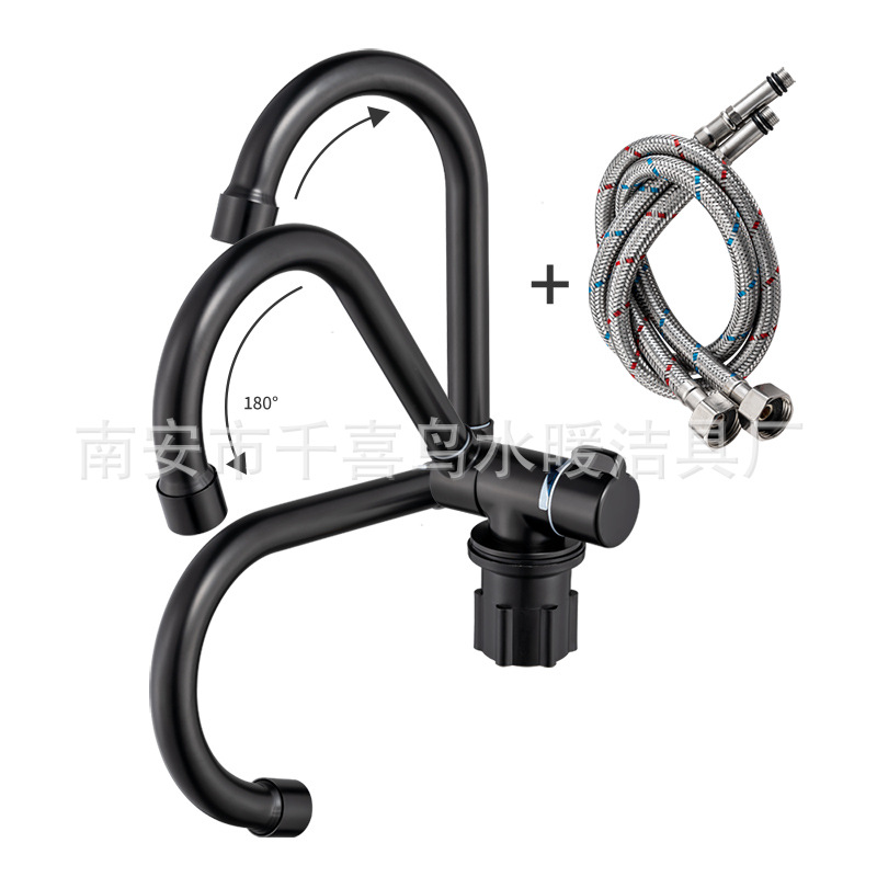 The manufacturer supplies black cold and hot foldable RV faucets for opening Windows inside details Picture