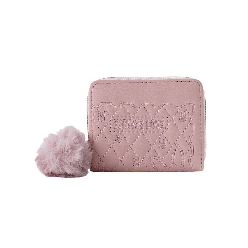 New women's wallet, short and simple card wallet, Spring Wallet, cross-border pattern zipper coin purse wholesale Item Picture