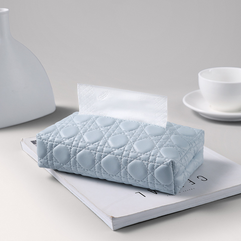 High-end Pringle circle leather-textured three-dimensional paper tissue box, household tissue, napkin, paper-like living room storage box direct sales Specification drawing