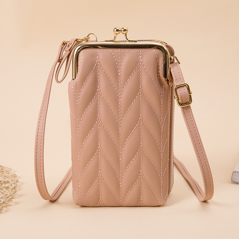 New Korean-style fashionable multi-functional crossbody single-shoulder bag with zipper, solid color, simple and mini, versatile wallet details Picture