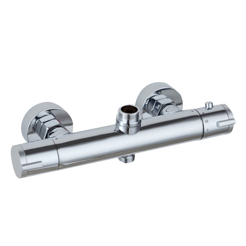 All-copper bath room bathtub faucet cold and hot water automatic temperature adjustment mixing valve concealed all-copper constant temperature water distribution valve Item Picture