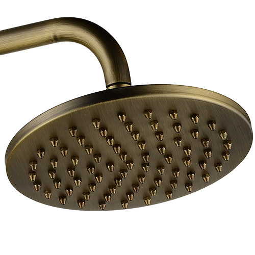 All-copper showerhead, antique copper top showerhead, universal, anti-leakage and anti-clogging plug, black antique copper shower head, single-head patterned edge Item Picture