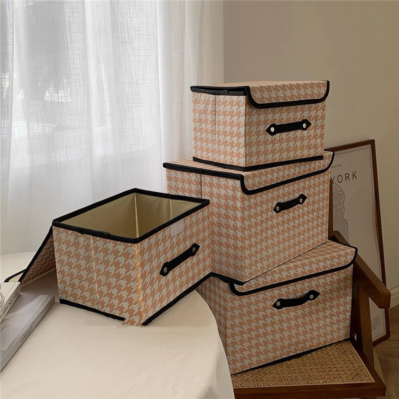 Simple and Ins-style thousand-bird grid dust-proof large-capacity storage box, desktop miscellaneous storage box, storage box, home storage Application Scenario
