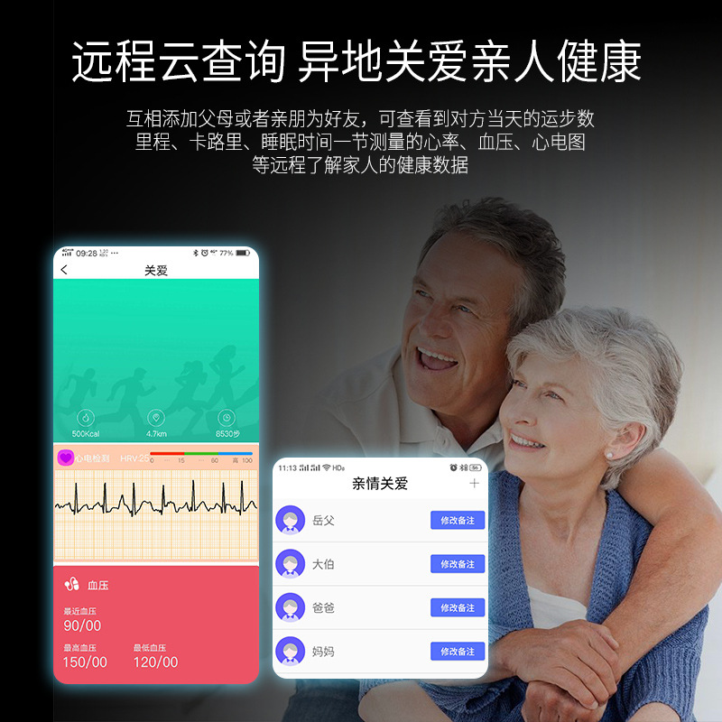 2020 New model of body temperature smart bracelet ECG+PPG ECG, heart rate and blood pressure multi-functional exercise one-stop delivery Specification drawing