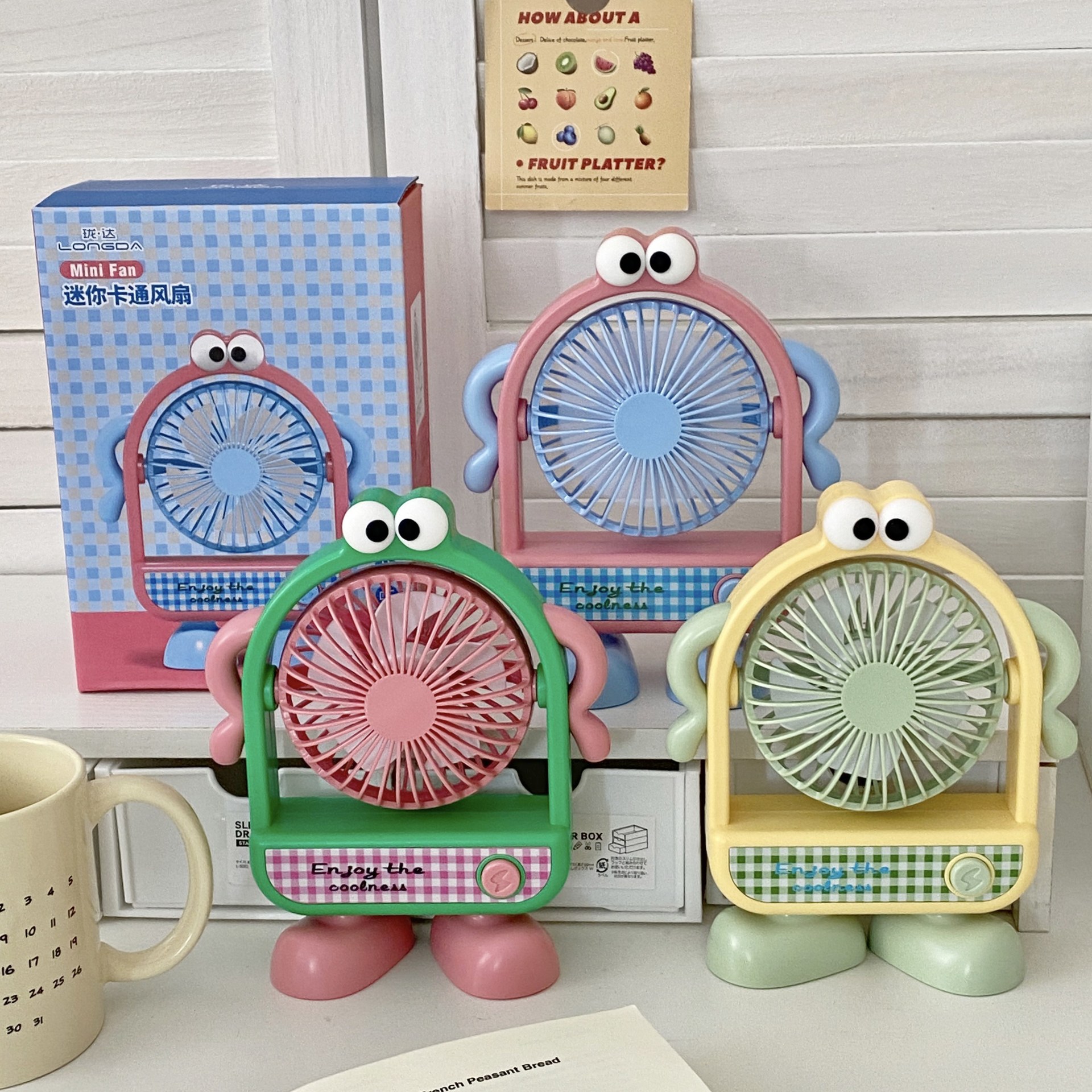 Summer Dopamine Monster Fan desk Children's silent desktop small office desk cooling Mini fan full figure