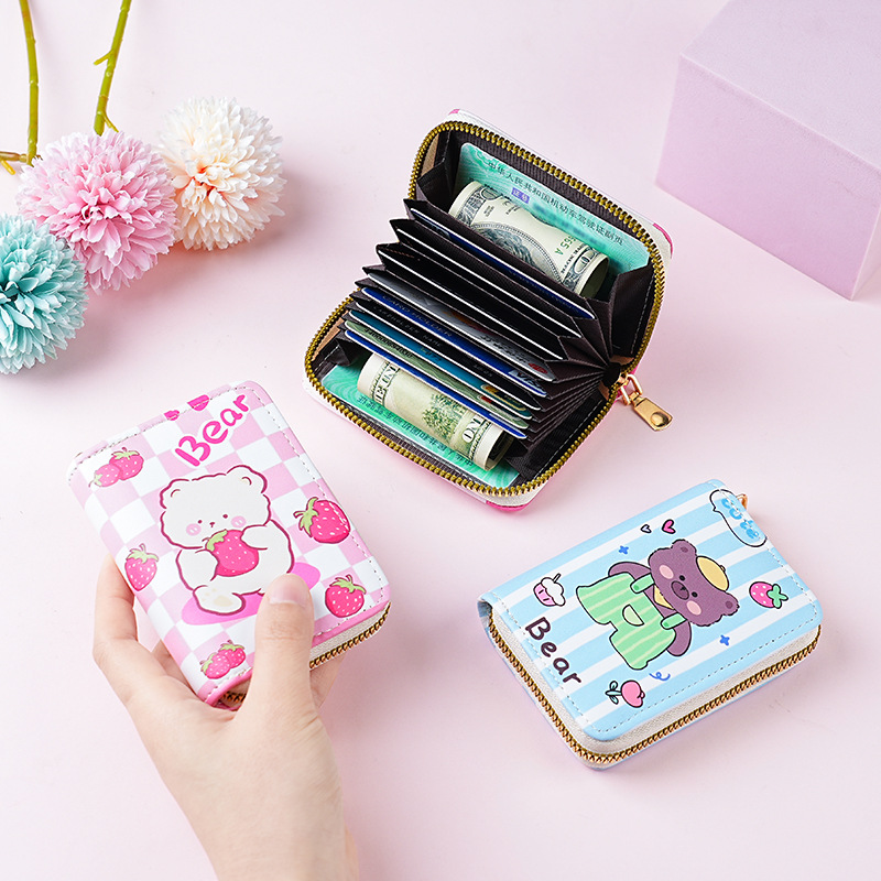 New cartoon and cute lady organ card case with multiple slots and large capacity, student coin purse details Picture