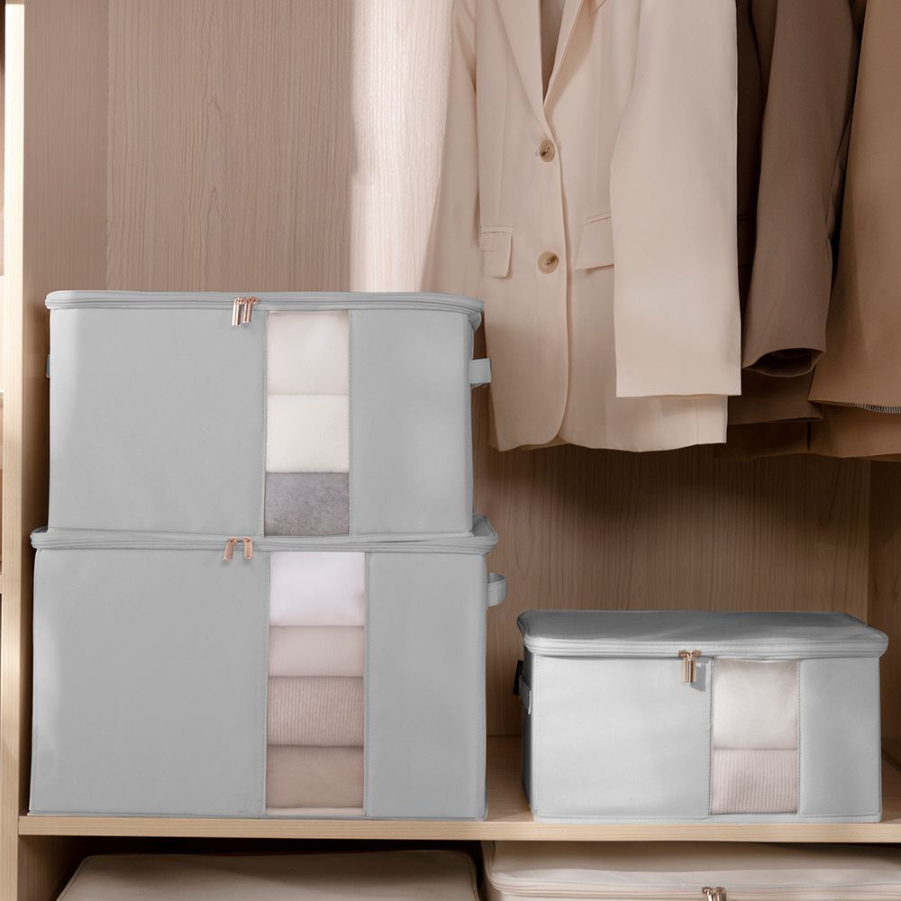 Amazon's new product hot promotion: clothing transparent window organizing box, foldable hand-held zipper storage box full figure