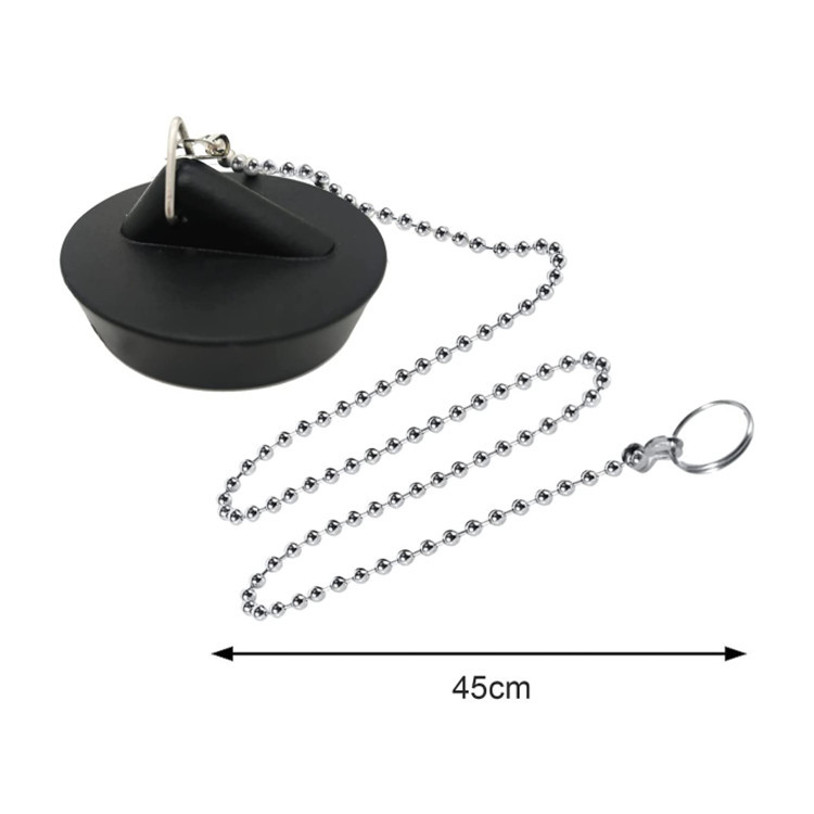 Cross-border chain rubber water stopper, rubber bathtub sink stopper, bathroom drain water stopper details Picture