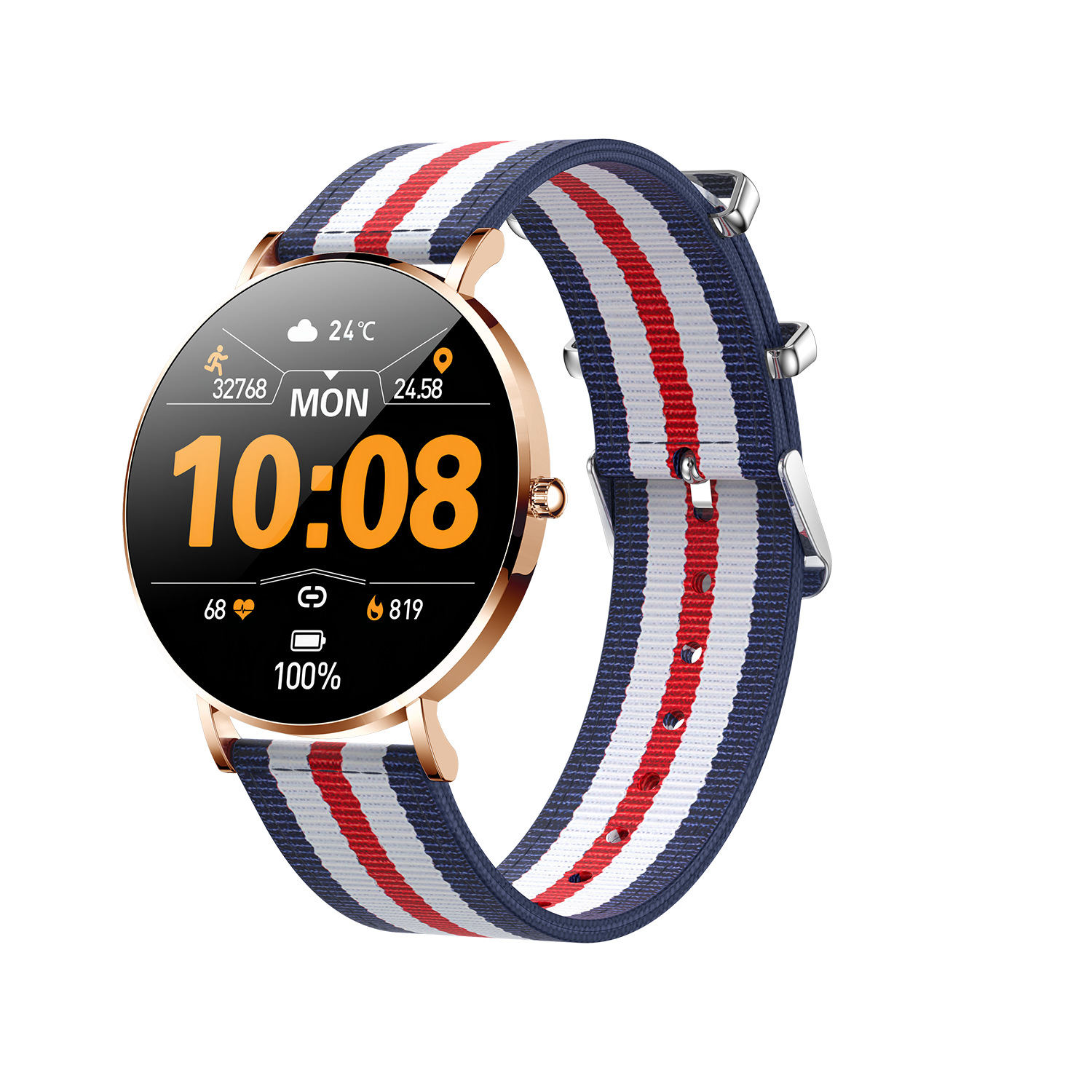 The new cross-border T8 smartwatch features a 1.32AMOLED high-definition constantly lit screen, which reminds women of their menstrual period, blood pressure and blood oxygen levels Application Scenario