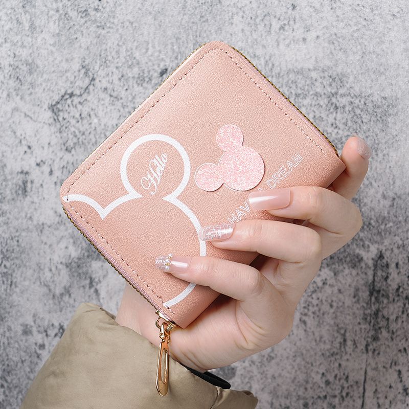 2024 New cute Japanese and Korean cartoon short wallet for women, mini large-capacity portable student version zipper coin purse full figure