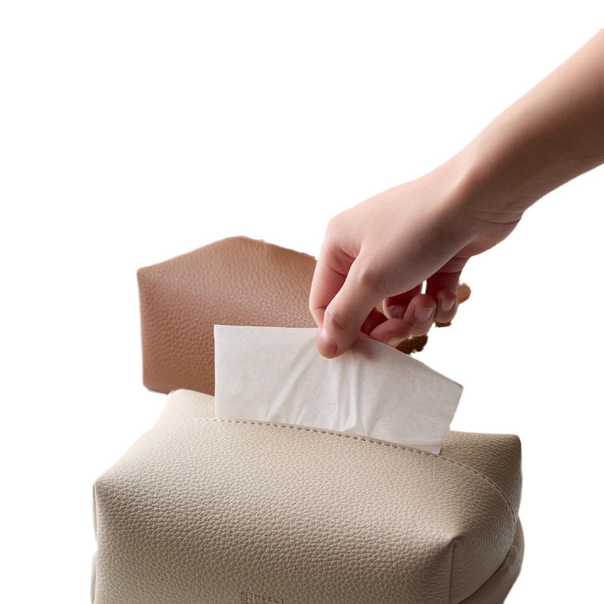Square leather tissue box, high-end light luxury tissue box, home living room tissue box, car tissue box, waterproof storage box Item Picture