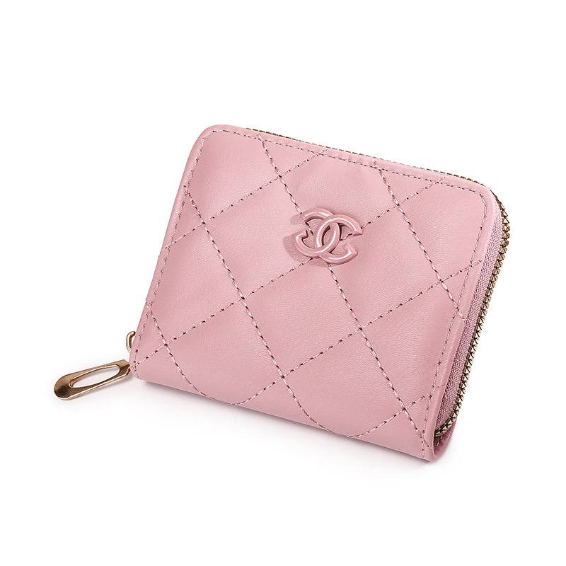 New women's wallet short solid color card bag 2024 Summer Wallet button zipper coin purse wholesale Item Picture