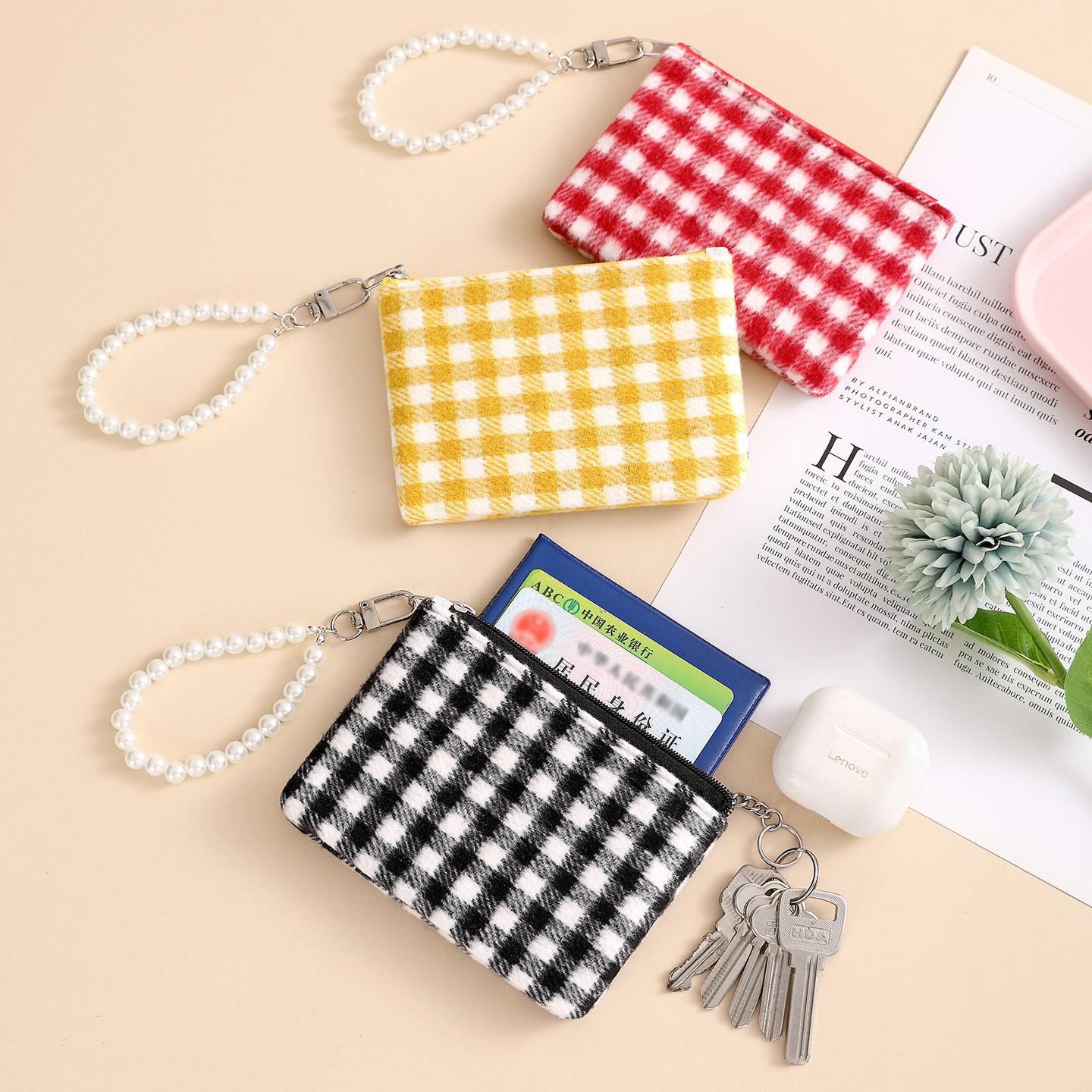New coin purse, small makeup bag, student headphones, lipstick storage bag, portable small bag, girls' touch-up bag full figure