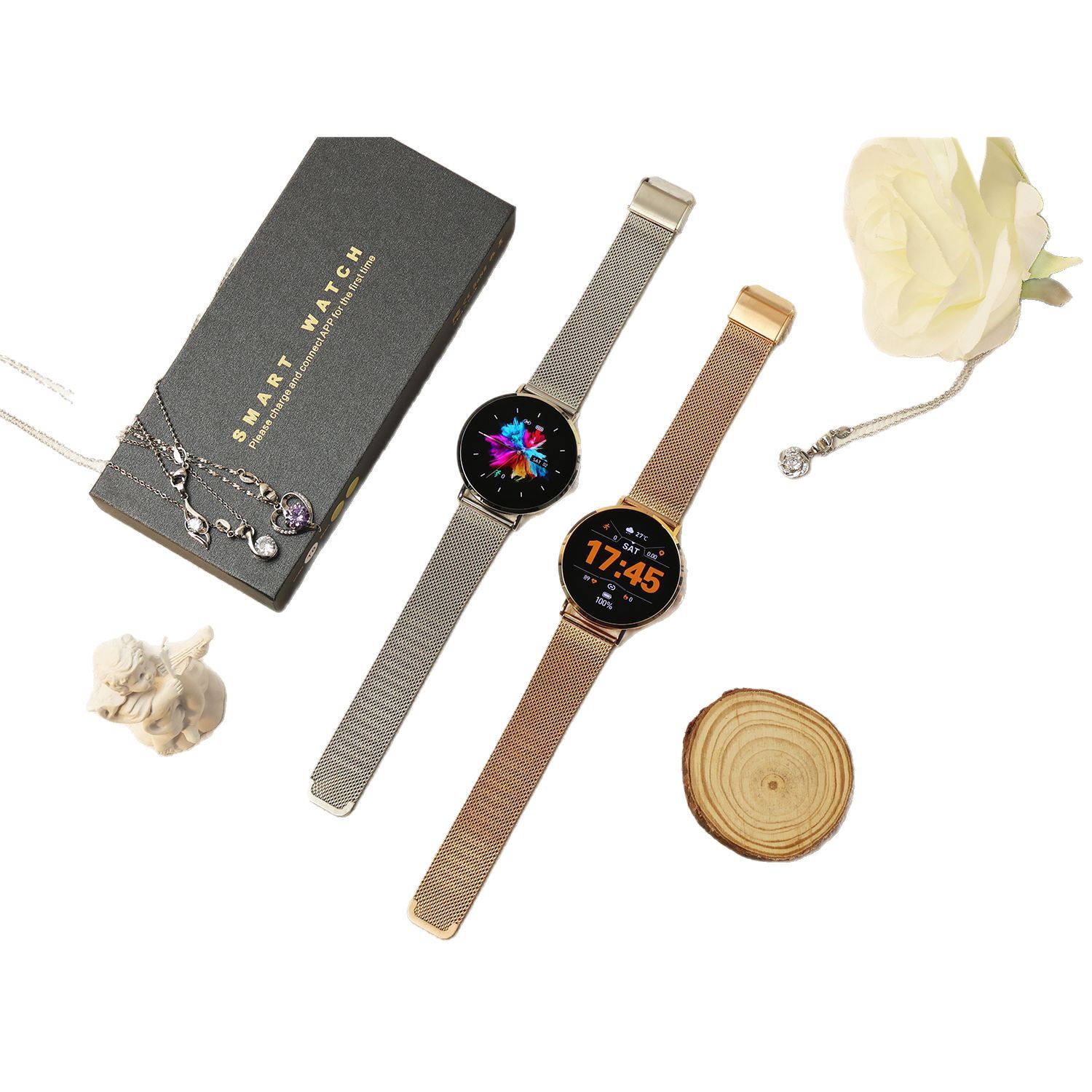 The new cross-border T8 smartwatch features a 1.32AMOLED high-definition constantly lit screen, which reminds women of their menstrual period, blood pressure and blood oxygen levels Item Picture