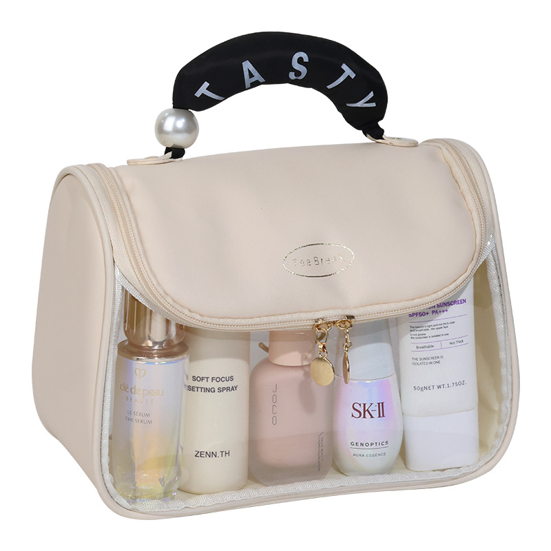 Travel hook toiletry bag, portable toiletry and makeup bag, large-capacity ladies' hand-held storage bag, toiletry and care storage bag Item Picture