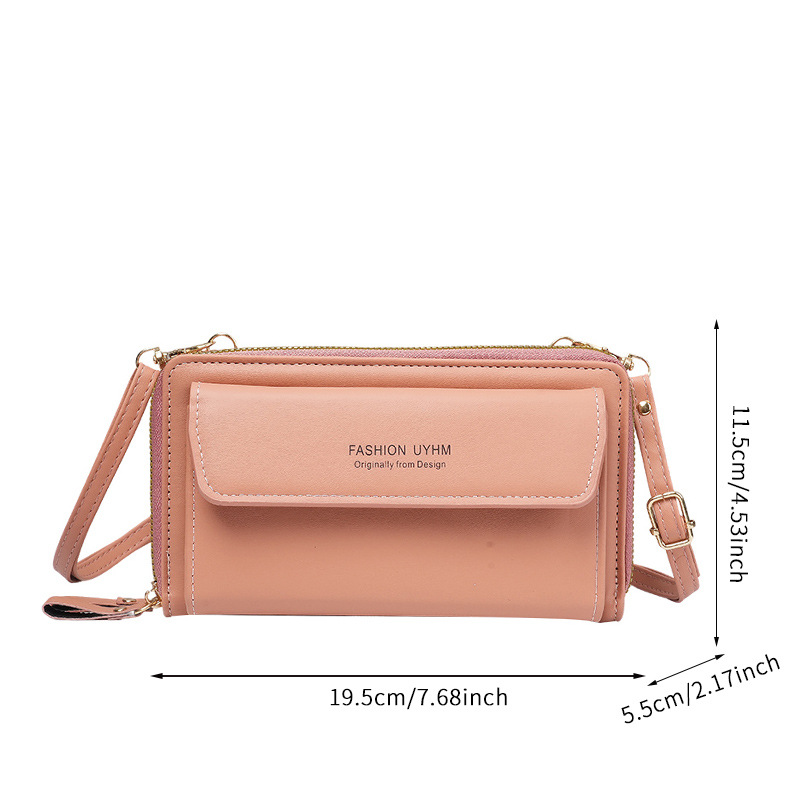 2025 New style women's crossbody bag, Korean-style fashionable single-shoulder bag, versatile, large-capacity double-zipper mobile phone bag for women wholesale Item Picture
