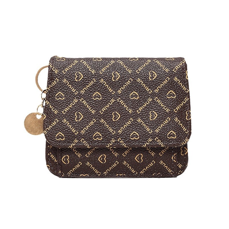 New 2024 cross-border card bag, fashionable printed letter coin purse, multi-functional trendy clutch bag, bestseller wallet Item Picture