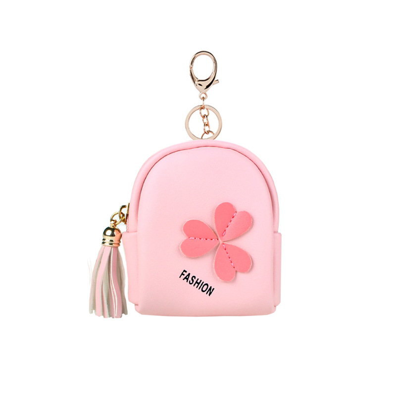 Small schoolbag wallet, mini coin purse, cute girl's heart, small square bag, Korean student's hand-held coin bag, leather Item Picture