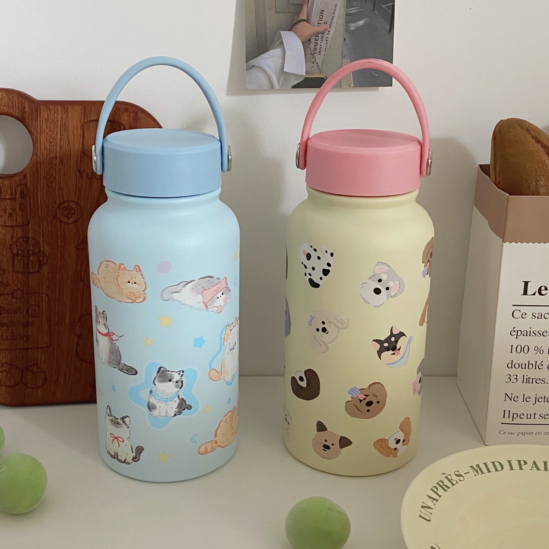 Original ~ Cute insulated cup, high school girls' appearance level Stainless steel water cup, portable large-capacity coffee cup, student cup full figure