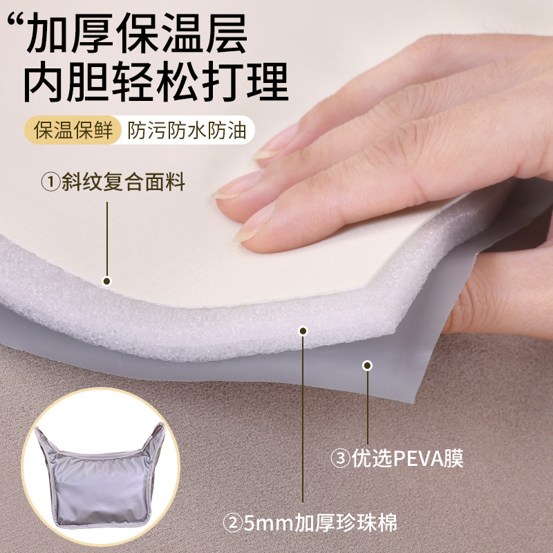 New Japanese-style lunch box bag, hand-held bento bag, waterproof and insulated bag, thickened lunch box bag for office workers and students Application Scenario