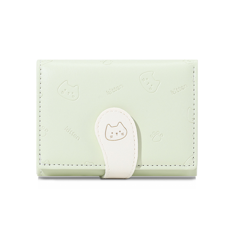 【 Cat Tail 】 Ai Lun's cute Lady's card case with fashionable buckle and PU short coin purse, 30% off Item Picture