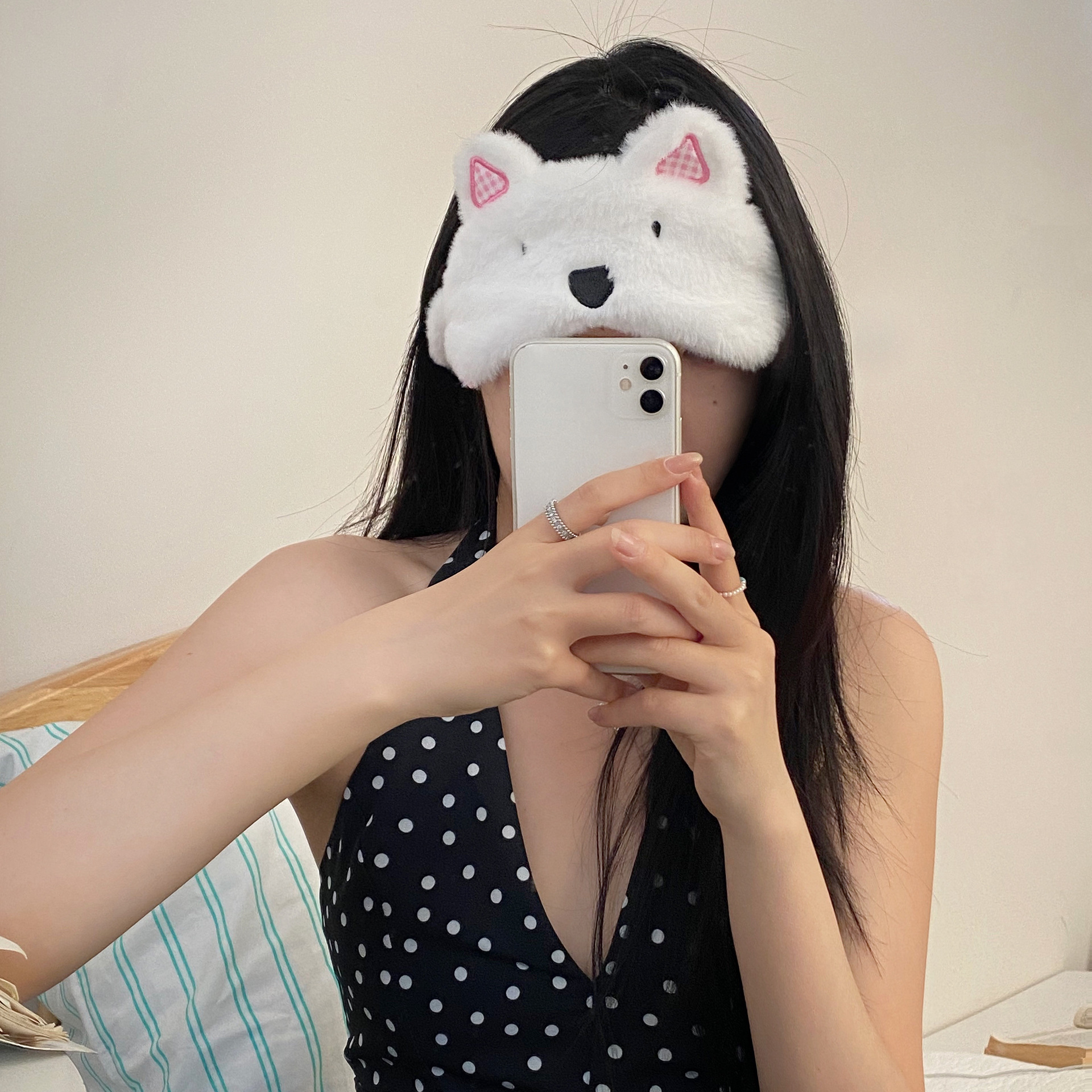 Cute cartoon nap eye mask, West Highland eye mask, sleep shading, travel nap special, eye fatigue relief tool details Picture