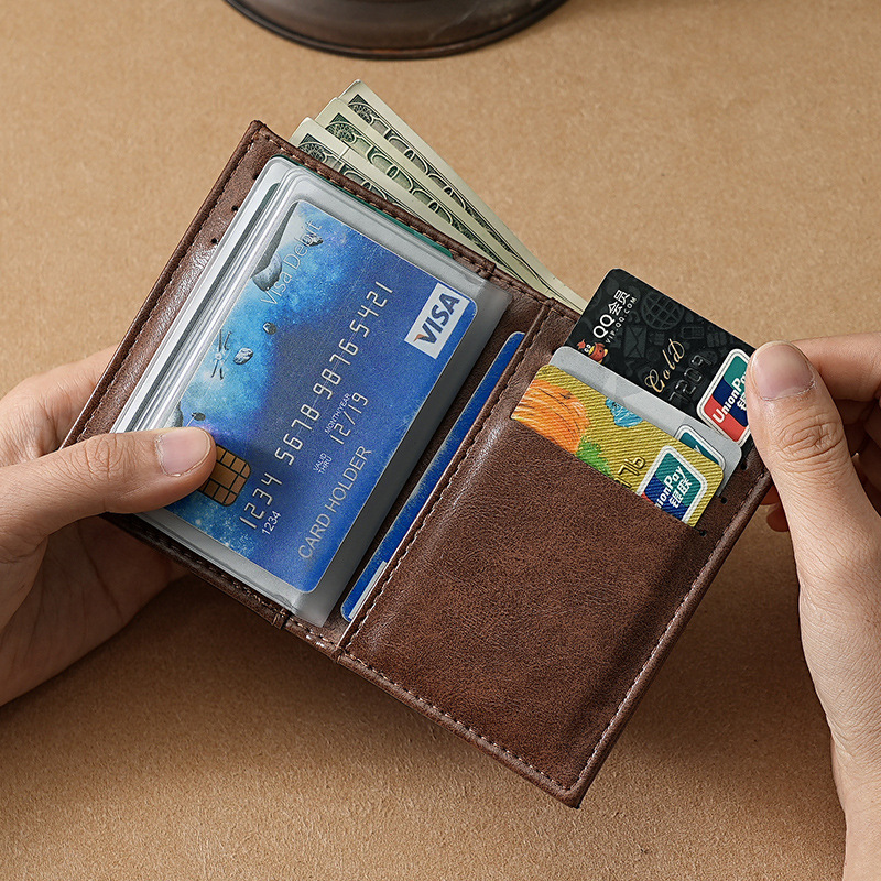 New European and American retro card bag with top layer oil wax leather driving license bag, cross-border multi-slot card holder factory wholesale Application Scenario