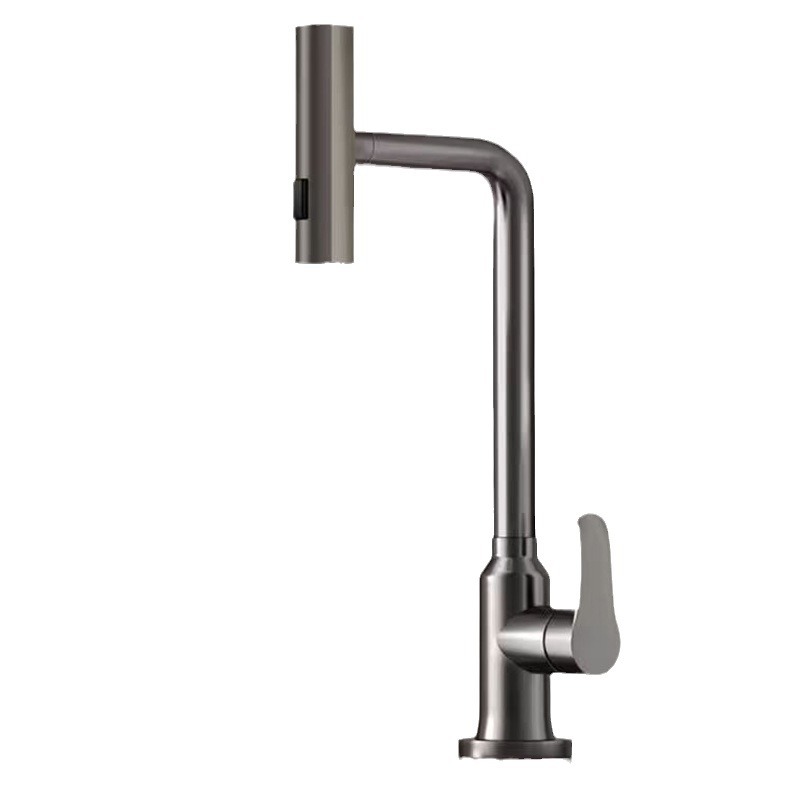Stainless steel kitchen faucet, pull-out type for washing vegetables, sink, household sink, kitchen cold and hot faucet, rotatable Item Picture