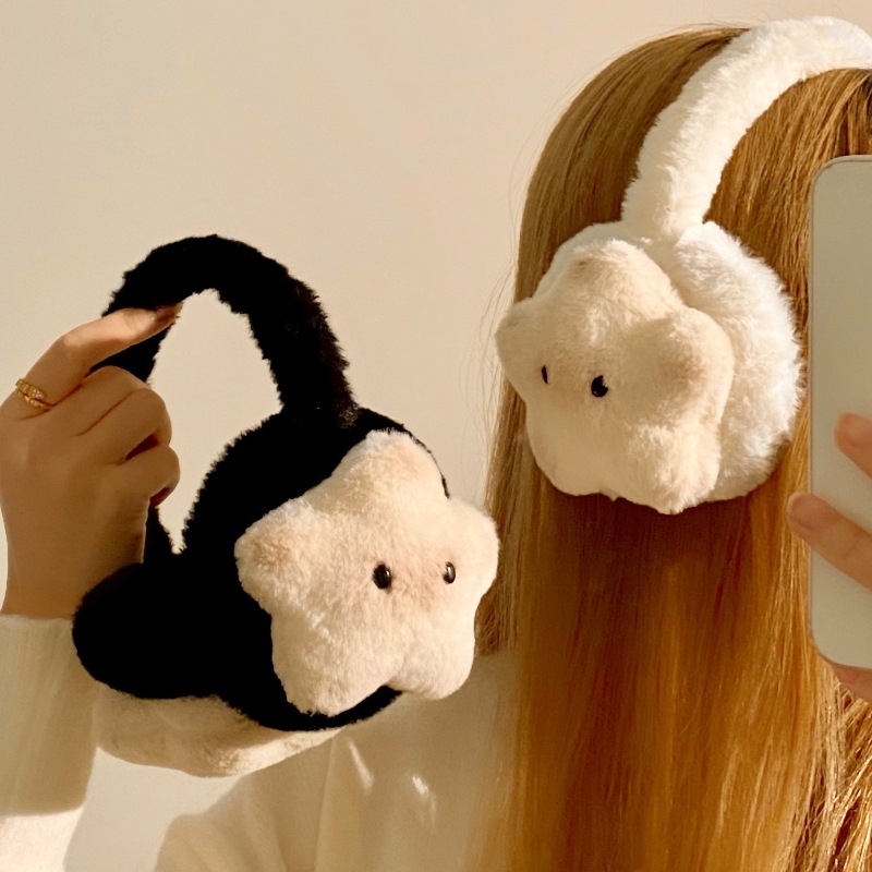 Star Siamese Cat plush ear cups, adjustable ear protecters, student couple style, cycling warm ear muffs, anti-freezing full figure