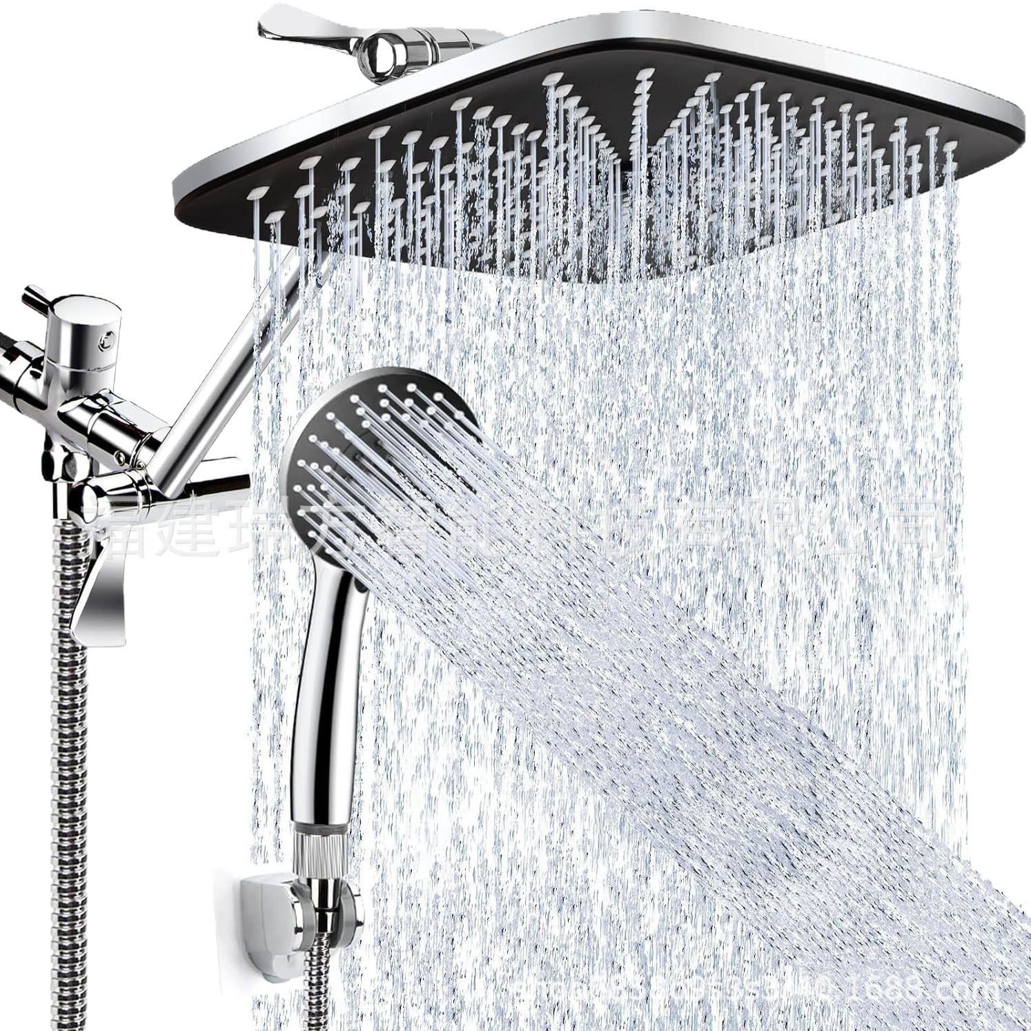 Cross-border best-selling starry sky top shower set, 12-inch shower head, black ABS set, wholesale and direct sales of shower heads Item Picture